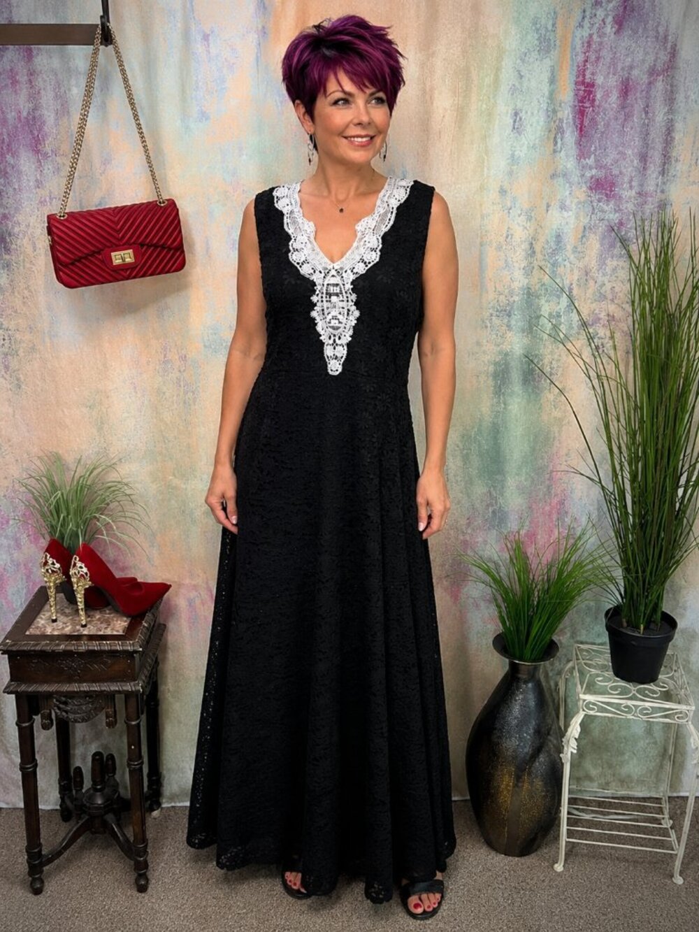 📌Yellow Star Lace Plus Size Evening - Formal - Mother of the Bride Dress